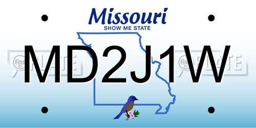 MD2J1W Missouri License Plate