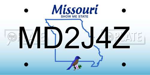 MD2J4Z Missouri License Plate