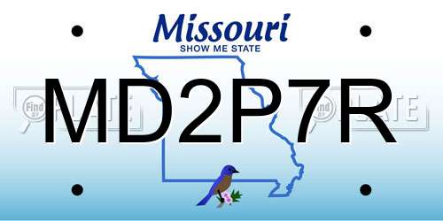 MD2P7R Missouri License Plate
