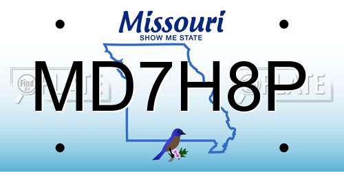 MD7H8P Missouri License Plate