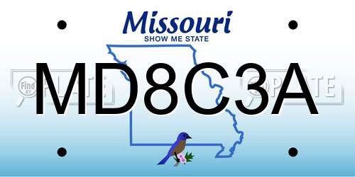 MD8C3A Missouri License Plate
