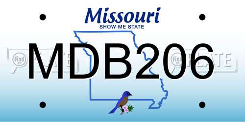 MDB206 Missouri License Plate
