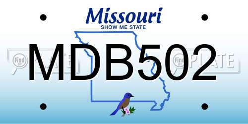 MDB502 Missouri License Plate