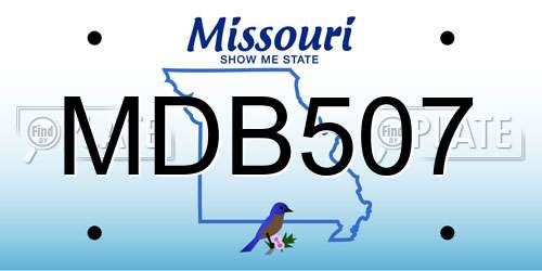 MDB507 Missouri License Plate