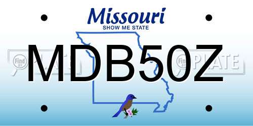 MDB50Z Missouri License Plate