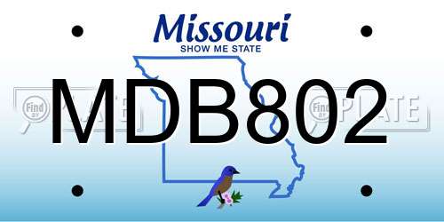 MDB802 Missouri License Plate