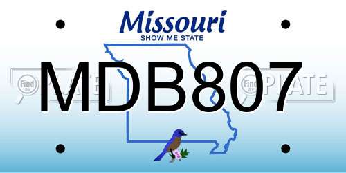 MDB807 Missouri License Plate