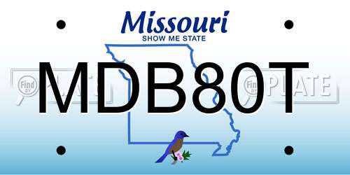 MDB80T Missouri License Plate