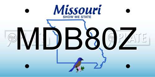 MDB80Z Missouri License Plate