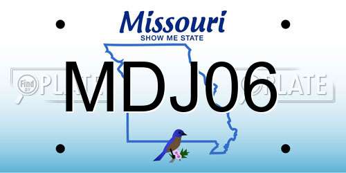 MDJ06 Missouri License Plate