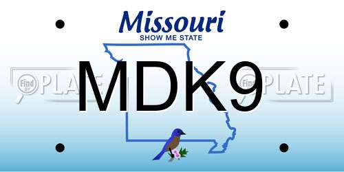 MDK9 Missouri License Plate