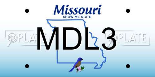 MDL3 Missouri License Plate