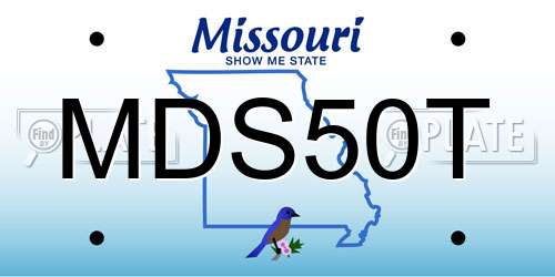 MDS50T Missouri License Plate
