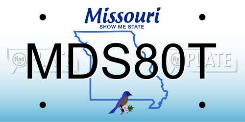 MDS80T Missouri License Plate