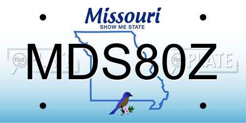 MDS80Z Missouri License Plate