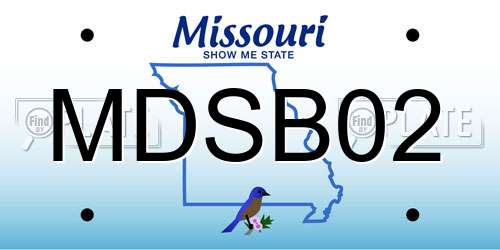 MDSB02 Missouri License Plate