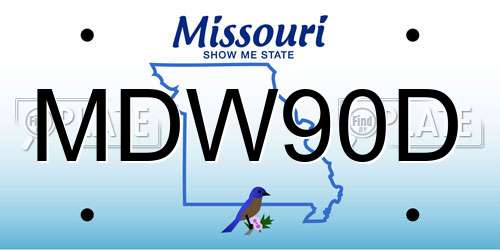 MDW90D Missouri License Plate