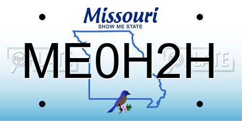 ME0H2H Missouri License Plate
