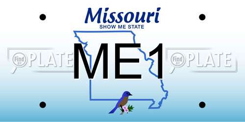 ME1 Missouri License Plate