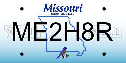 ME2H8R Missouri License Plate