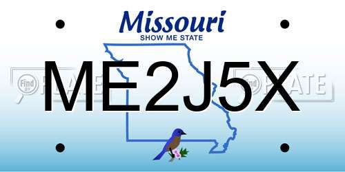 ME2J5X Missouri License Plate