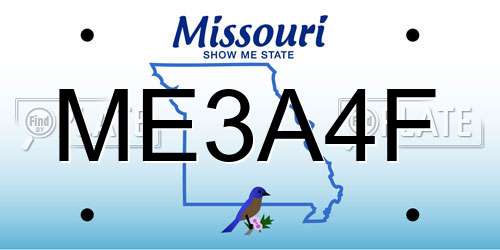 ME3A4F Missouri License Plate