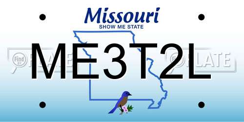 ME3T2L Missouri License Plate