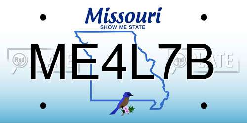 ME4L7B Missouri License Plate