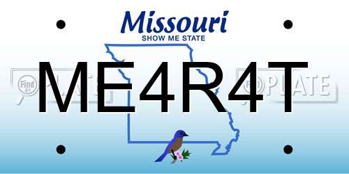 ME4R4T Missouri License Plate