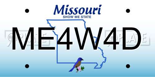 ME4W4D Missouri License Plate