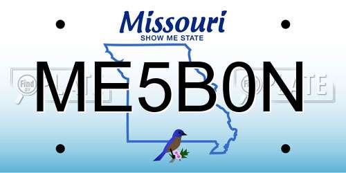 ME5B0N Missouri License Plate