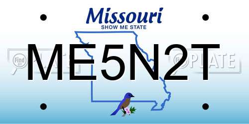 ME5N2T Missouri License Plate