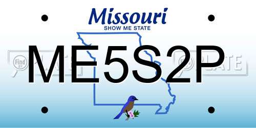 ME5S2P Missouri License Plate