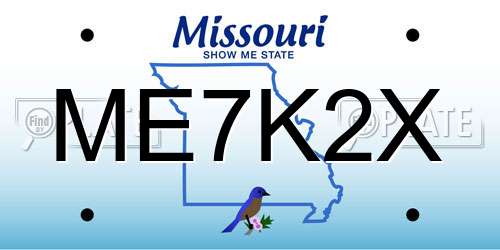 ME7K2X Missouri License Plate