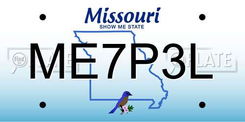 ME7P3L Missouri License Plate