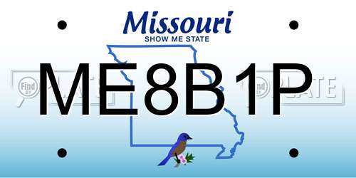 ME8B1P Missouri License Plate