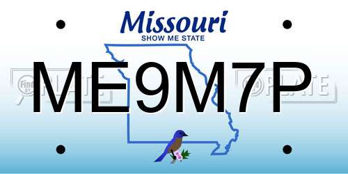 ME9M7P Missouri License Plate