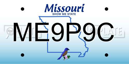 ME9P9C Missouri License Plate