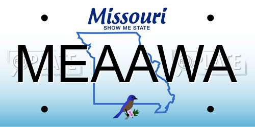 MEAAWA Missouri License Plate