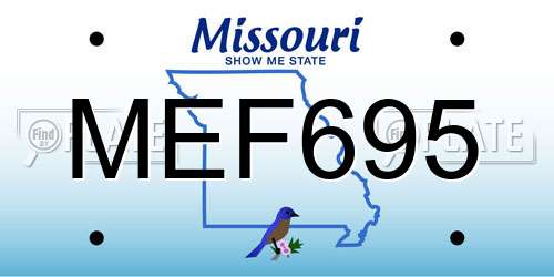 MEF695 Missouri License Plate