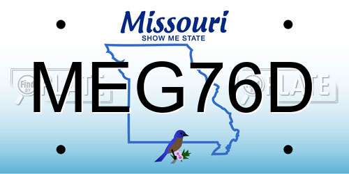 MEG76D Missouri License Plate