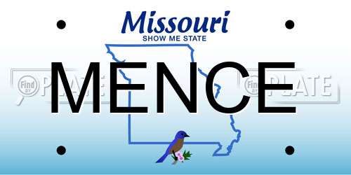 MENCE Missouri License Plate