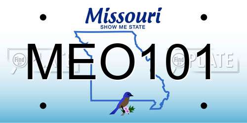 MEO101 Missouri License Plate
