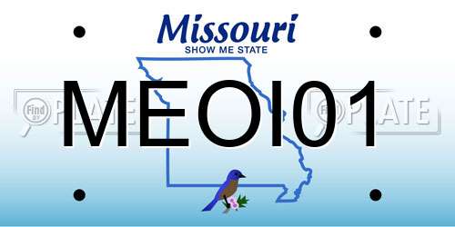 MEOI01 Missouri License Plate