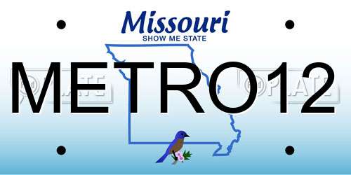 METRO12 Missouri License Plate