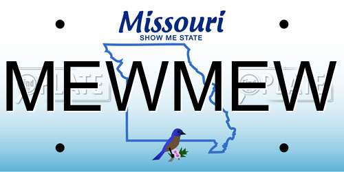 MEWMEW Missouri License Plate
