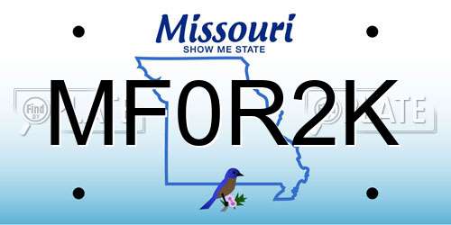 MF0R2K Missouri License Plate