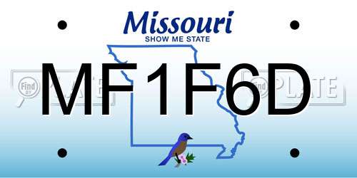 MF1F6D Missouri License Plate
