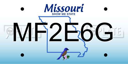 MF2E6G Missouri License Plate