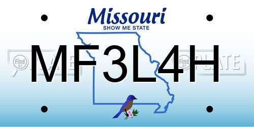 MF3L4H Missouri License Plate